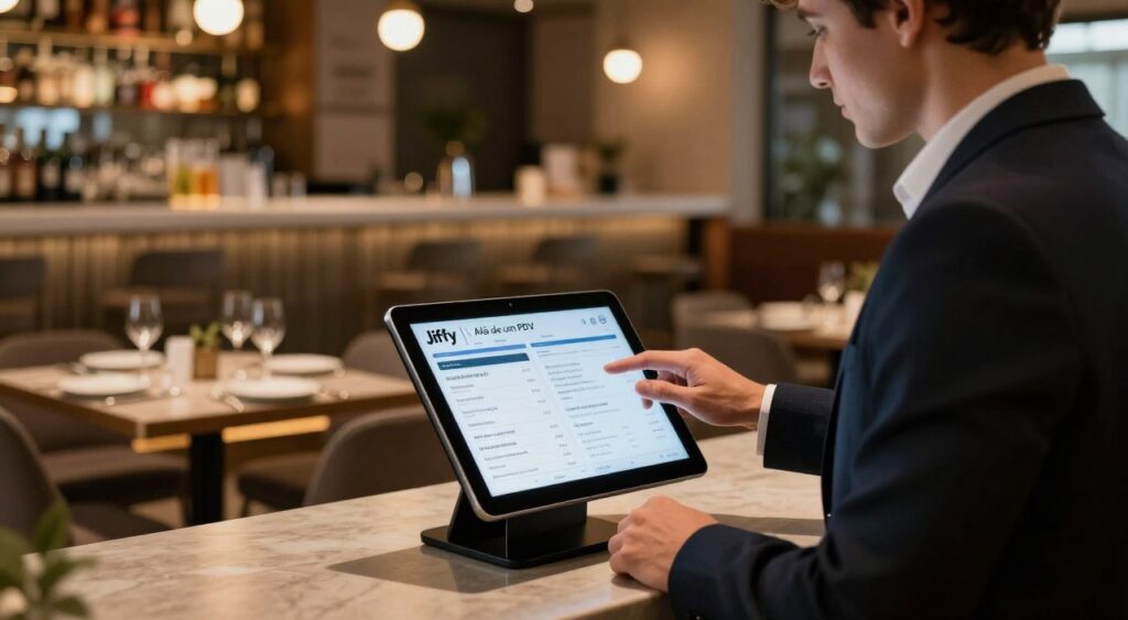 Visão de um cardápio digital em tablet mostrando pratos do restaurante