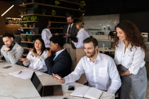 Gestão de equipe em restaurante