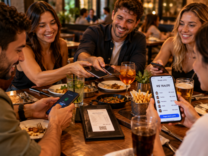 Conta dividida no restaurante