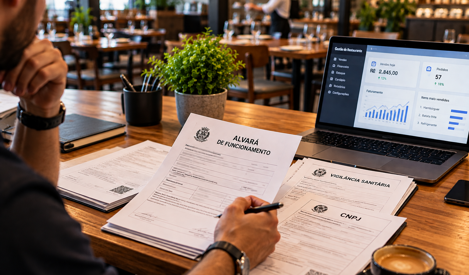 alvará e documentação do restaurante