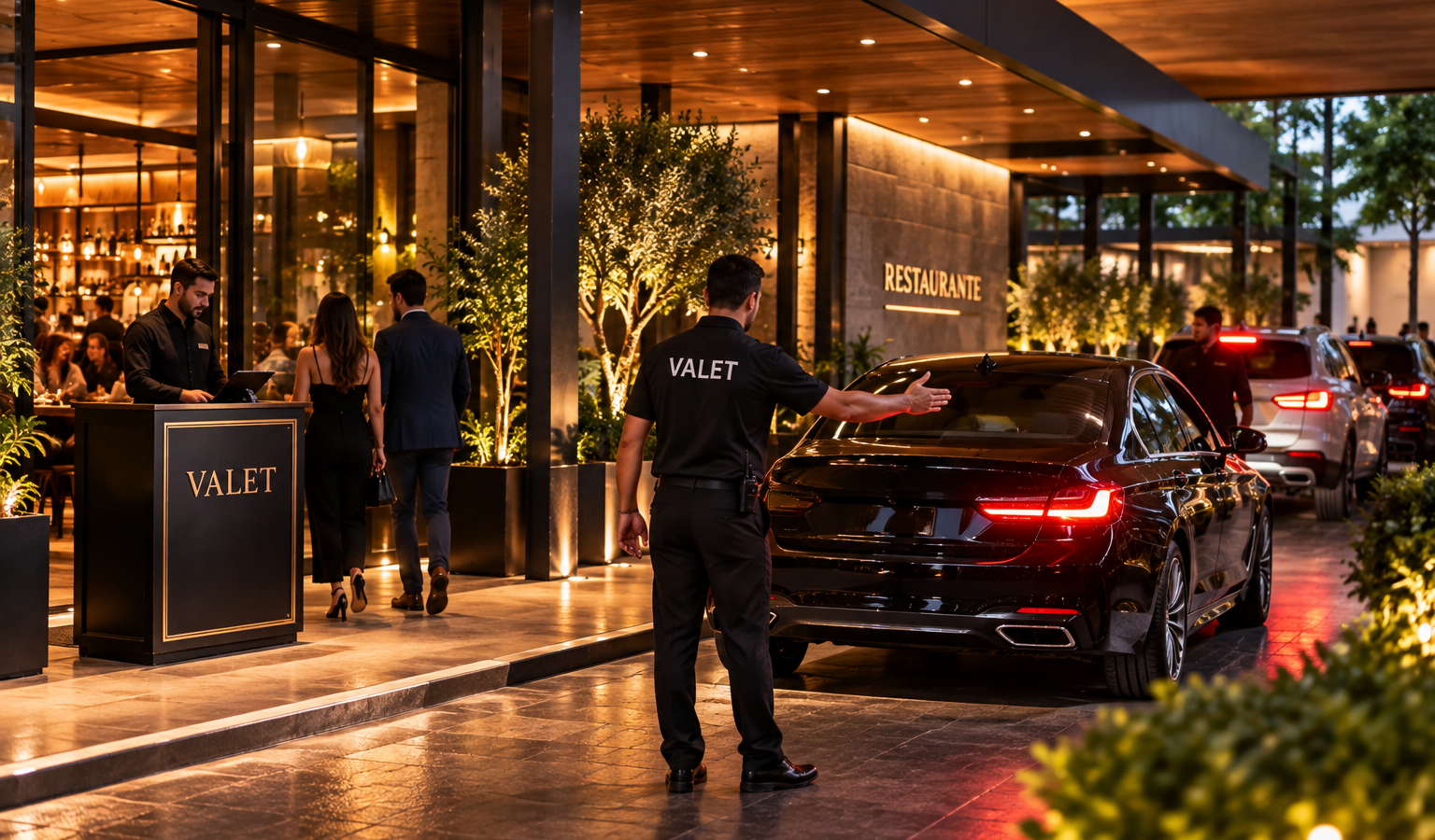 estacionamento e valet no restaurante